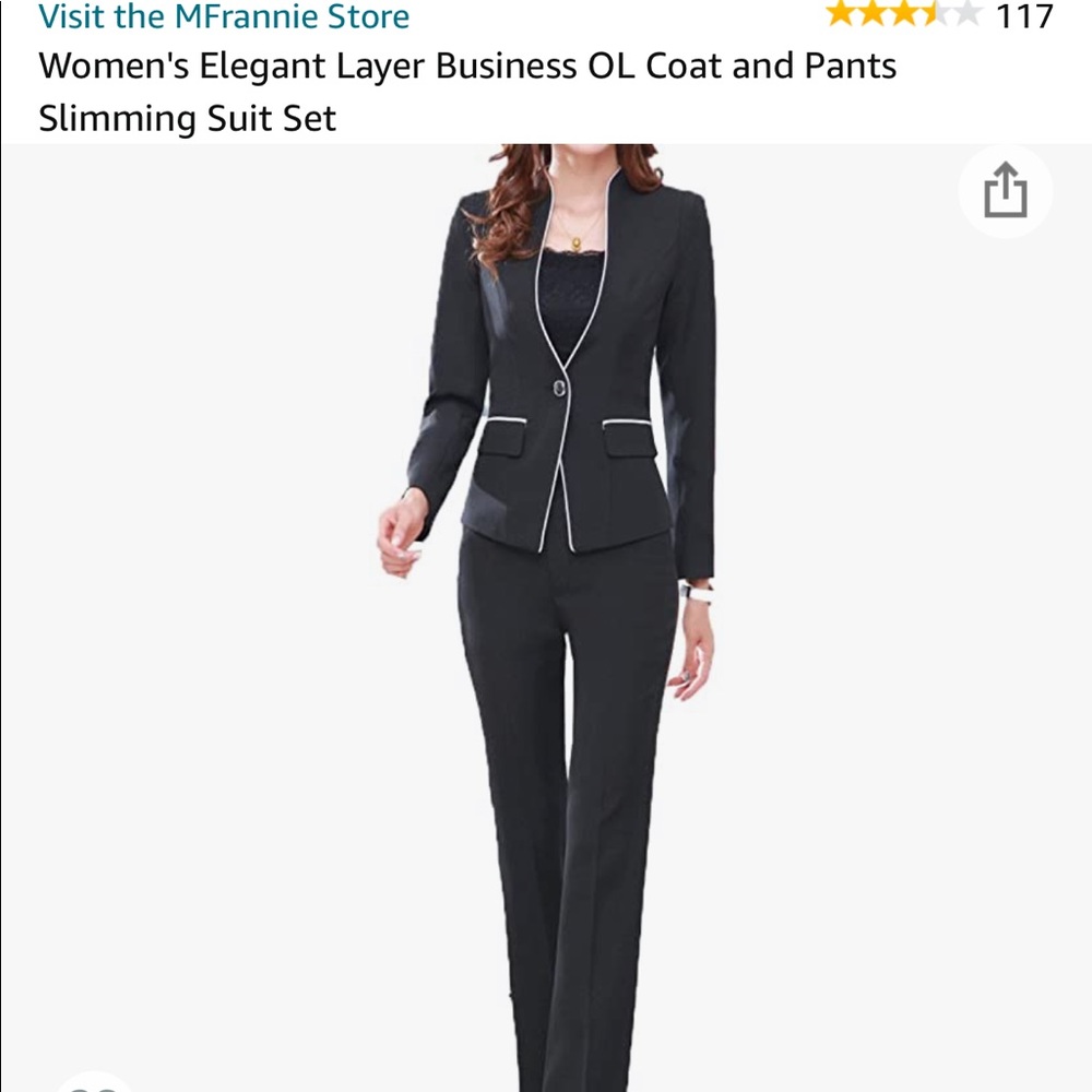 Women's Elegant Layer Business OL Coat and Pants
